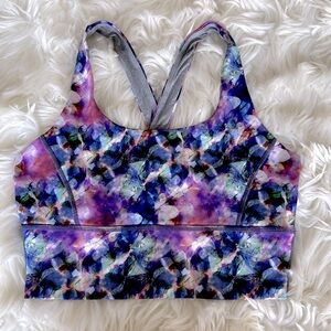 BP Floral Intensity Longline Sports Bra Bathing Suit Top XL